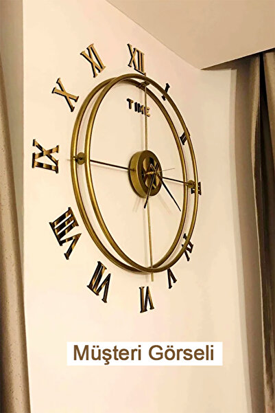 SEVİNÇ GRUP Roma Rakamlı İskandinav 80 cm GOLD, Özel Tasarım Dekoratif Metal ...
