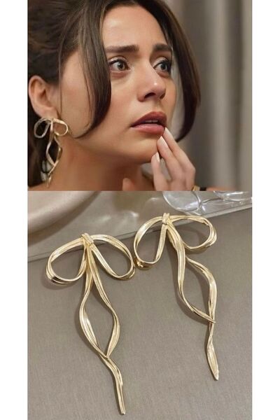 Galia Aksesuar Fiyonk Küpe Rodyum Kaplama 5 cm