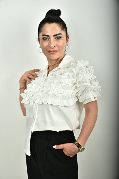 moda caddesi Fırfır Detaylı Gömlek / Bluz