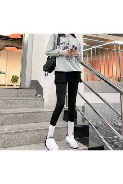 Neşe Erim Penye Kumaş Yırtmaçlı Uzatma Eteği Etekmatik Gömlek Etek