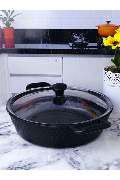 TARIK HOME Black Ferro Plus Cast Iron Granite 26 Cm Pot - 1 Piece