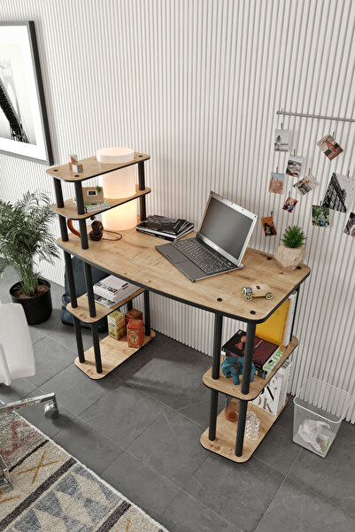 messer YENİ NESİL AYDINLATMALI ÇALIŞMA MASASI SAFİR MEŞE