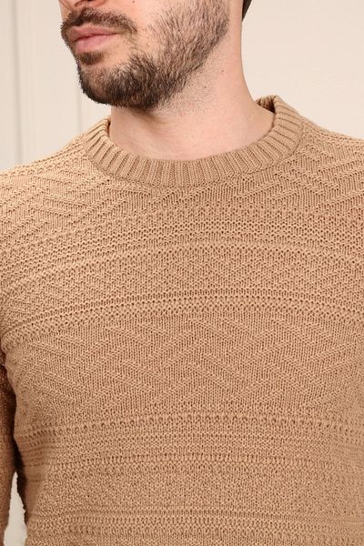 RTD&VLD Rtd & Vld Men's Crew Neck Patterned Knitwear Sweater
