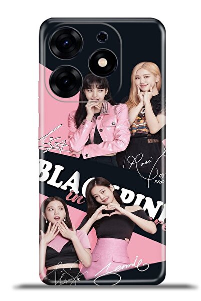 TECNO Spark 10 Pro Kapak HD Renkli Dizayn Silikon Kılıf Kamera Koruma - BlackPink