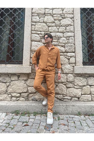 SAVA Mango Linen Straight Leg Trousers