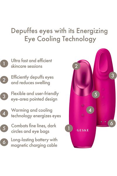 Geske Warm & Cool Eye Energizer | 6-in-1| Reduce Dark Circles & Bags - Magenta