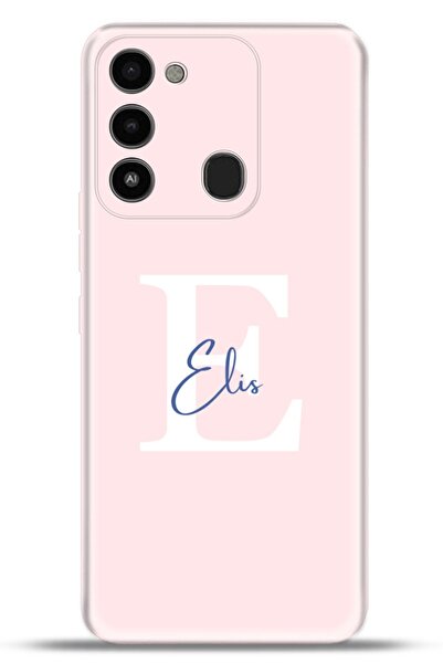 TECNO Spark 8c Kapak Hd Dizayn Silikon Kişiye Özel Kılıf Isim Harf Zao Pembe - E