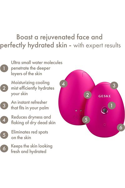 Geske Facial Hydration Refresher 4 in 1 | Face Steamer Water Spray Face Mister| Magenta