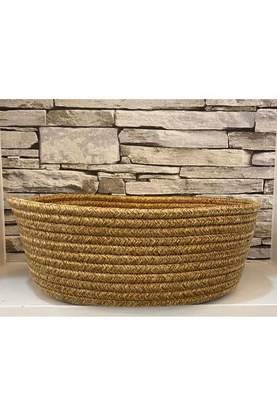 ModaCardin Natural Jute Straw Patterned Children's Basket - Storage Basket for Inside the Cabinet and Children's Room