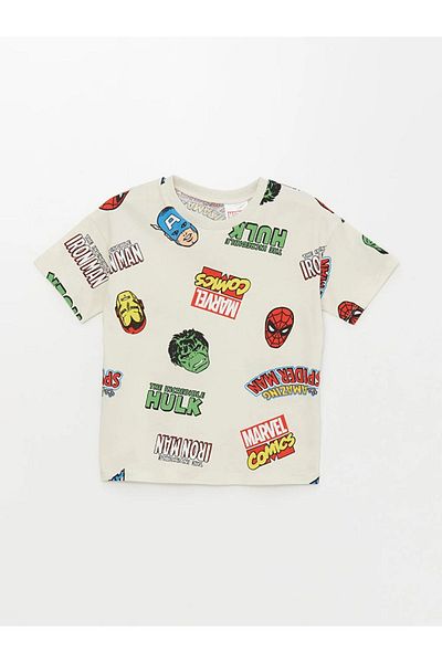 LC Waikiki LCW Baby-T-Shirt mit Spiderman-Aufdruck und Rundhalsausschnitt für Jungen