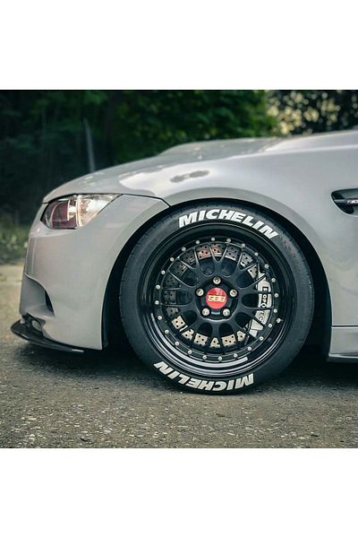 bombtire Michelin Tire Lettering - 8 Pieces Motorcycle and Automobile Stickers, Adhesive Glue Full Set