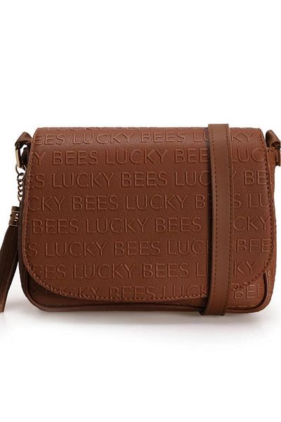 Lucky Bees Gemusterte Damen-Hand- und Umhängetasche