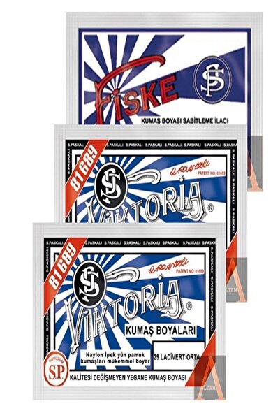 Victoria Viktoria Orta Lacivert Kumaş Boyası 2 Pkt 1 Pkt Sabitleyici Fiske