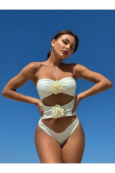 MERRA GÜL DETAYLI ŞIK MAYOKİNİ