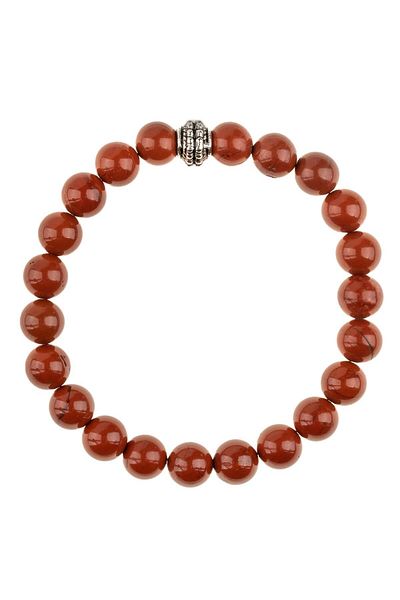 Zeynep Büyükbay 8mm Sphere Cut Red Jasper Natural Bracelet