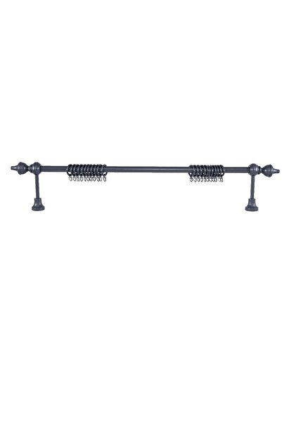 PerdejimShop Suport pentru perdele modern rustic, de 200 cm, antracit, dezasamblat - cu cap, fara șine