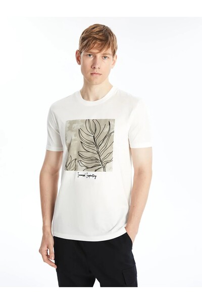 LC Waikiki Ανδρικό μπλουζάκι LCW Casual Crew με λαιμόκοψη κοντό μανίκι με εμπ...