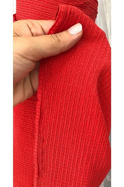 turkanlarhome Knitted Bürümcük Fabric Lycra Double Red (Crop-blouse-trousers-dress etc.)