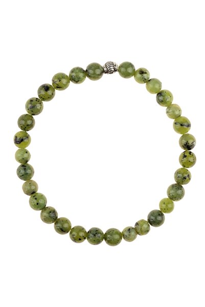 Zeynep Büyükbay سوار من اليشم الكندي الطبيعي مع قطع كروية 6 مم