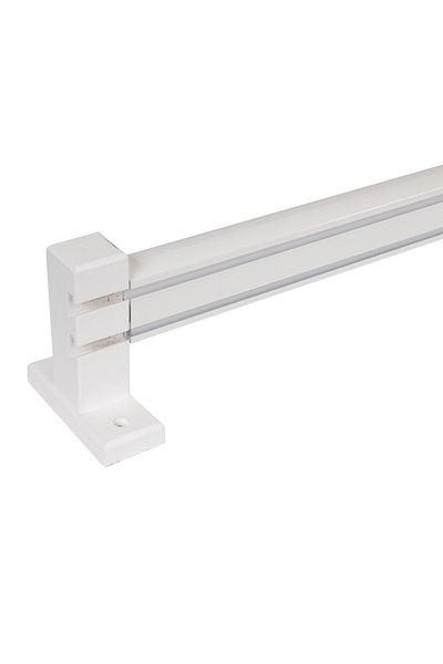 PerdejimShop Aluminum Decorative Rail with White Wooden Head - 150 CM