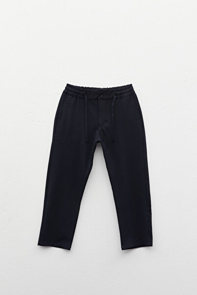 BayBayan Αγόρι Navy Blue Trendy Σχολικό Παντελόνι - Ελαστική Μέση