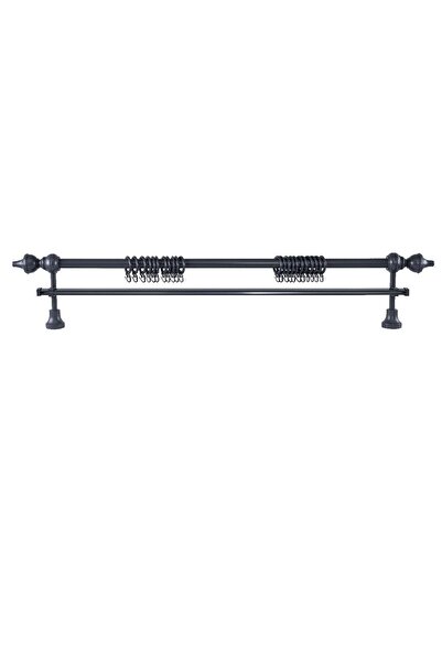 PerdejimShop Suport pentru perdele modern rustic, de 150 cm, antracit, dezasamblat - o singură șină