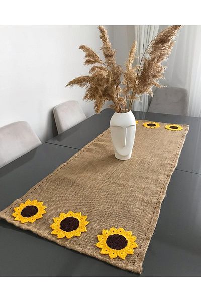 Parla Life Sunflower Πλεκτό Υφασμάτινο Runner από γιούτα 40x140 εκ