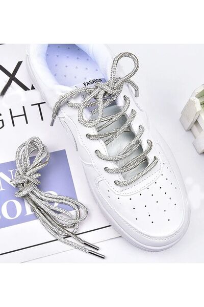AiryFooT Kristal Taşlı Parlak Taşlı Ayakkabı Bağcığı 100 cm 1 Çift ( ZÜMRÜT )