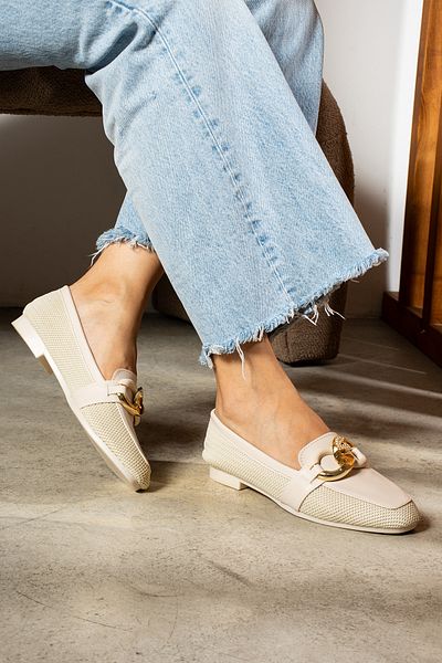eformoda by emre yılmaz Balerini bej - Pantofi clasici de damă cu cataramă AYK0035