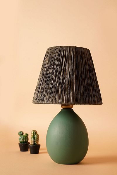 Hmydesign Ceramic Rond Handmade Lampshade - Water Green and Gray