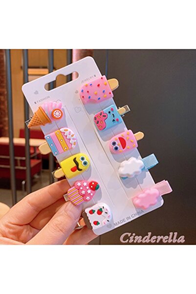 Cinderella Set de 10 catarame cu figuri drăguțe de înghețată pentru fete