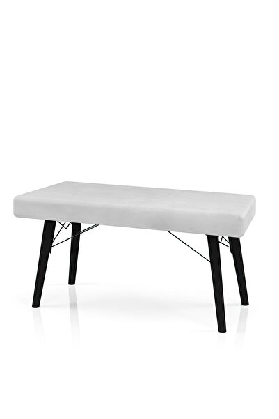 HAMAN Farah Serisi Babyface Kumaş Siyah Ahşap Gürgen Ayaklı Sırtsız Bank FBANK1