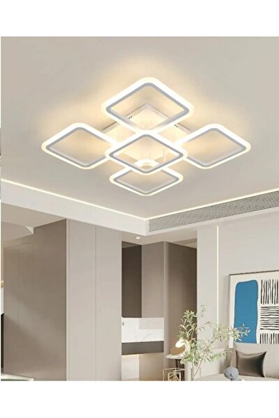 Sanctum Avize MS73005-4+1 Beyaz Plafonyer Lüks Modern 5'Li Günışığı Ledli Avize