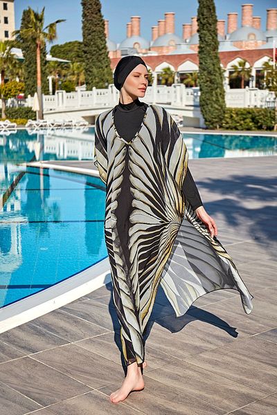 Remsa Mayo Remsa Hijab On Swimsuit Design Single Kaftan Pareo RDP004 Wings