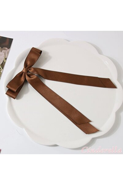 Cinderella Kahverengi Çift Kuyruklu Fiyon Model Pens Toka - Kurdele Fiyonklu ...