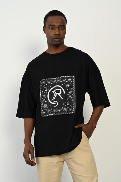 Rocqerx R-5766 Μπλουζάκι με λεπτομέρεια από πέπλο Oversize Single Jersey