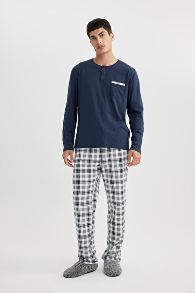 DeFacto Regular Fit Uzun Kollu Pijama Takımı B0312ax23au