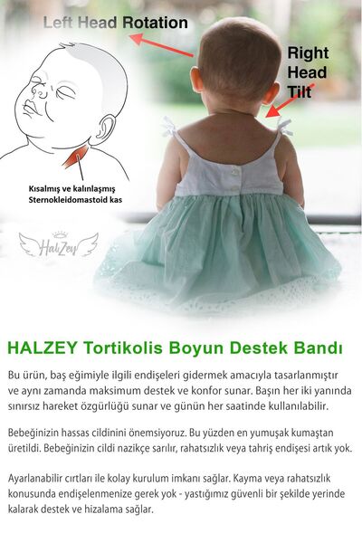 HALZEY Tortikolis Yastığı ( Boyun Eğriliği Önlem Yastığı ) Bebek Boyun Destek Yastığı, Bebek Yastığı