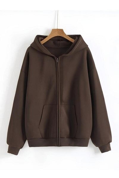 AFROGİYİM Ζακέτα Unisex Oversize με κουκούλα με φερμουάρ
