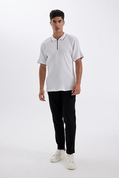DeFacto Slim Fit Kurzarm-Polo-T-Shirt mit Reißverschluss D3948AX24SM