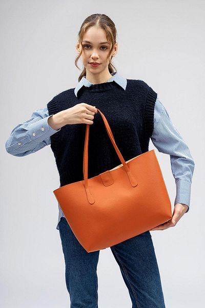Lucky Bees Große Tote-Umhängetasche aus Kunstleder für Damen
