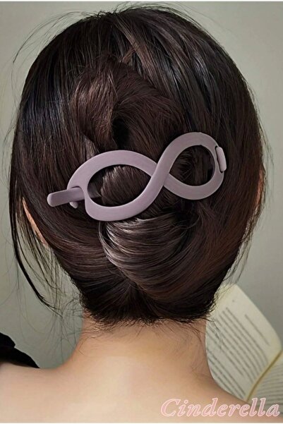 Cinderella Sonsuz Şekilli Kadın Bahar Saç Tokası Mürdüm - Sade ve Şık Klipsli...
