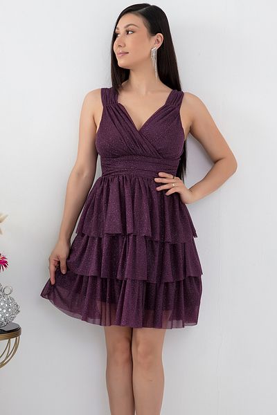 PULLIMM Rochie cu guler dublu din tul stratificat - 39663
