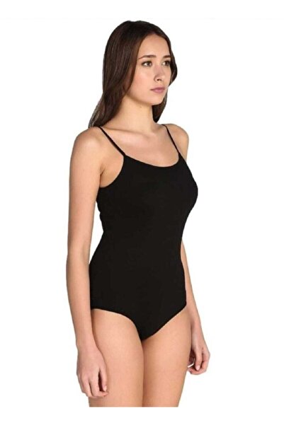 Tutku Kadın Siyah 3 Lü Paket Ip Askılı Kancalı Çıtçıt Lı Body Zıbın