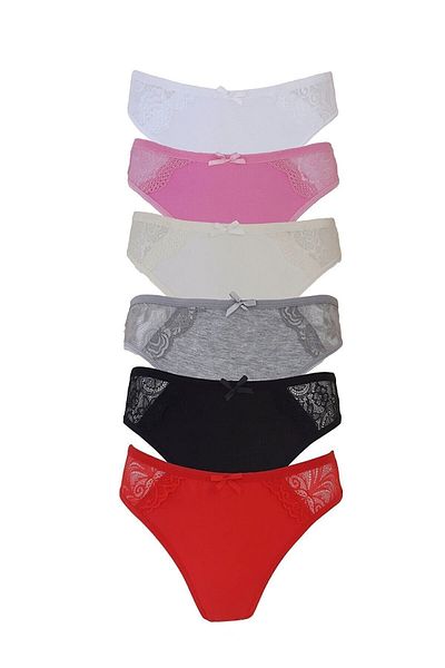 Tutku Chiloți cu detaliu din dantelă pentru damă Lenjerie intima din bumbac Pachet de 6