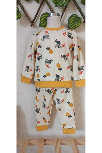 Tiny World طقم بيجامة بطبعة ببغاء