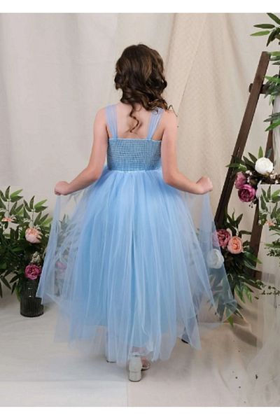 PAMUK KOZA 3-11 Years Girl's Tulle Evening Dress with Scale Chest Detail