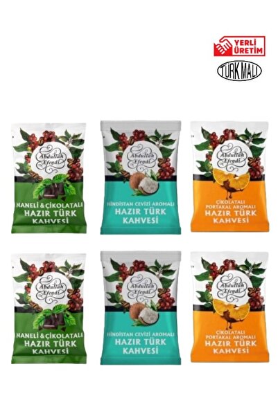 Abdullah Efendi HAZIR TÜRK KAHVESİ AROMALI 100 GR 6 LI PAKET