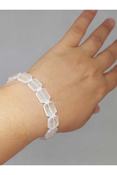 Yasamtohumu Браслет з кришталевого кварцу з макроме-дизайном - (51598)