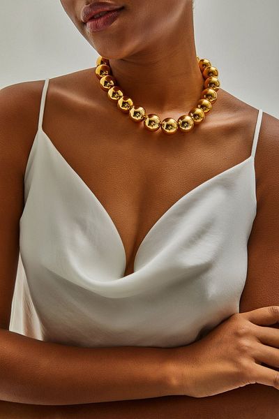 Bianco Lucci Ball Ball Steel Necklace - Women's Accessory